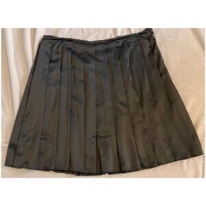 Old Navy Pleated Satin Skirt Womens 14 Dark Gray A-Line Side Zip